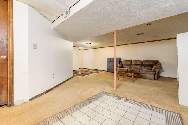 2740 Mitzi Dr, Columbus, OH 43209 - finished below grade area featuring carpet and a textured ceiling