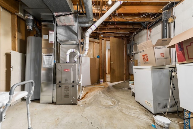 2740 Mitzi Dr, Columbus, OH 43209 - unfinished below grade area with water heater and electric panel