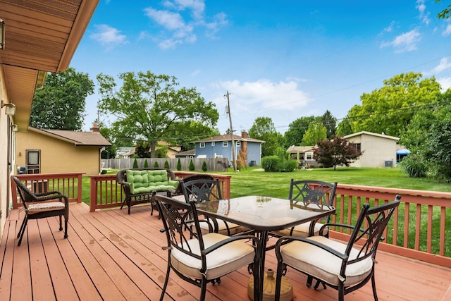 2740 Mitzi Dr, Columbus, OH 43209 - wooden terrace featuring outdoor dining space and an outdoor living space