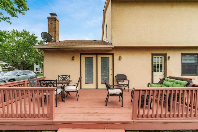 2740 Mitzi Dr, Columbus, OH 43209 - wooden terrace with an outdoor hangout area and outdoor dining space