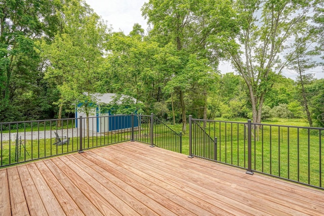 3663 Cedar Hill Rd NW, Canal Winchester, OH 43110 - wooden deck featuring a lawn and a shed