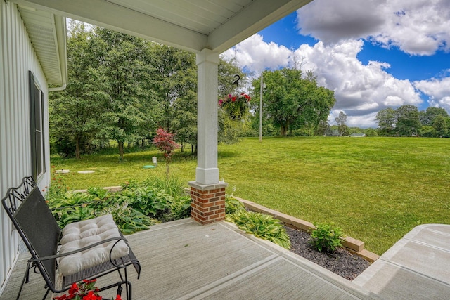 3663 Cedar Hill Rd NW, Canal Winchester, OH 43110 - wooden porch featuring a yard and view of scattered trees