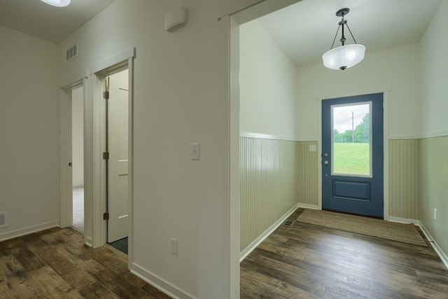 3663 Cedar Hill Rd NW, Canal Winchester, OH 43110 - entryway featuring wood finished floors and wainscoting