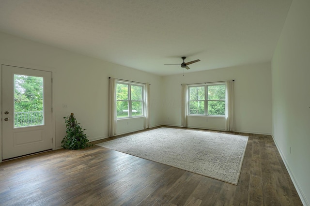 3663 Cedar Hill Rd NW, Canal Winchester, OH 43110 - unfurnished room featuring ceiling fan, plenty of natural light, and wood finished floors