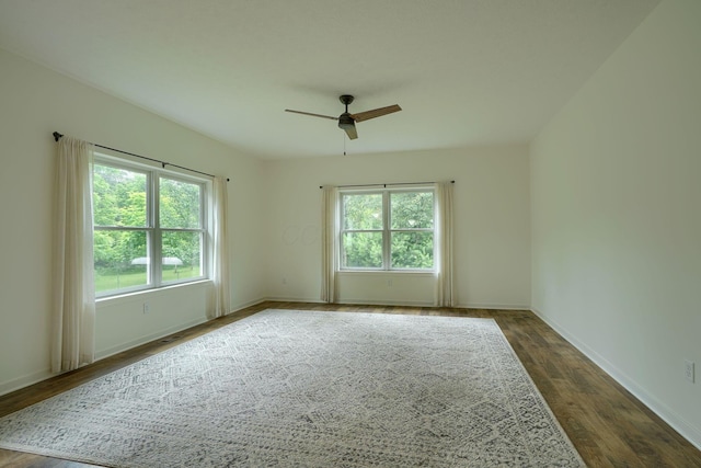 3663 Cedar Hill Rd NW, Canal Winchester, OH 43110 - unfurnished room featuring a ceiling fan and dark wood finished floors