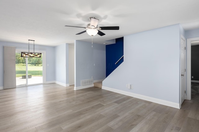 6704 Blacks Rd SW, Pataskala, OH 43062 - spare room with a ceiling fan and light wood-style floors