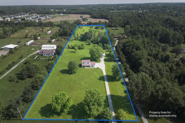 6704 Blacks Rd SW, Pataskala, OH 43062 - overview of rural landscape featuring property parcel outlined and a forest