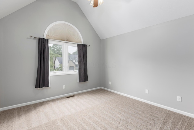 833 Moon Glow Ct, Columbus, OH 43230 - empty room with lofted ceiling and carpet