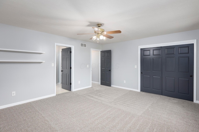 833 Moon Glow Ct, Columbus, OH 43230 - unfurnished bedroom featuring carpet floors, a closet, and ceiling fan