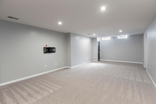 833 Moon Glow Ct, Columbus, OH 43230 - basement with light colored carpet and recessed lighting