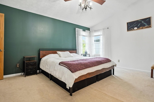 1126 Welwyn Dr, Westerville, OH 43081 - bedroom featuring light carpet, vaulted ceiling, and a ceiling fan