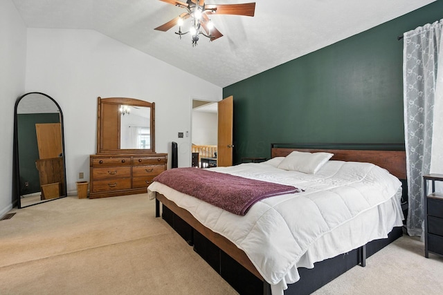 1126 Welwyn Dr, Westerville, OH 43081 - carpeted bedroom with vaulted ceiling and ceiling fan