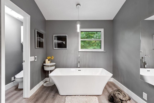 10382 Wright Rd NW, Canal Winchester, OH 43110 - bathroom with a soaking tub and wood finished floors