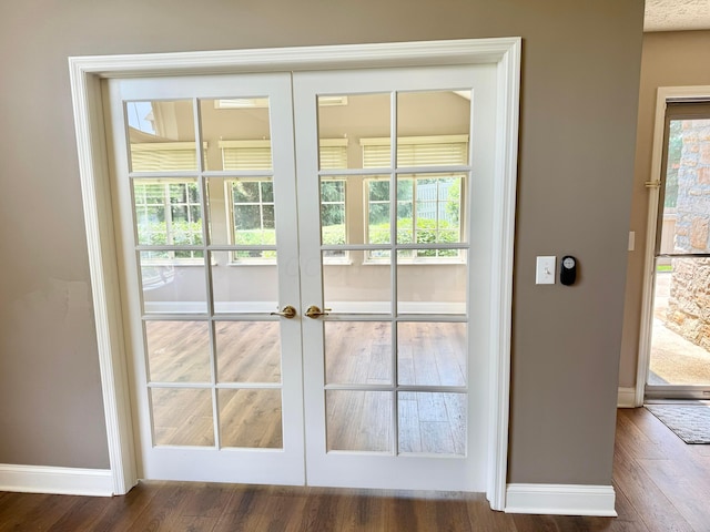 6608 Lakeview Cir, Canal Winchester, OH 43110 - entryway with dark wood-style flooring and french doors