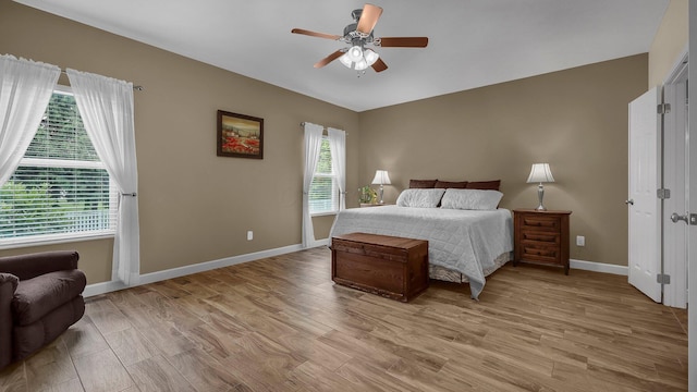 6229 Janes Way, Hilliard, OH 43026 - bedroom with light wood-type flooring and ceiling fan