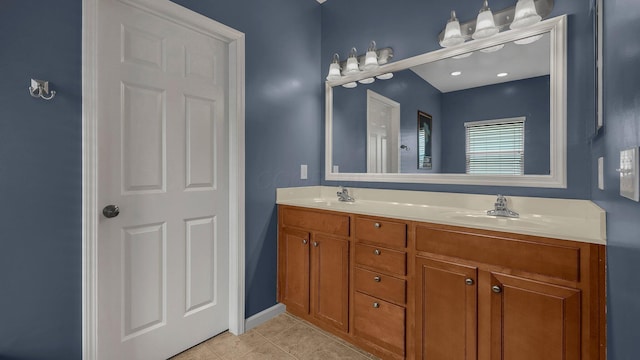 6229 Janes Way, Hilliard, OH 43026 - full bathroom featuring tile patterned floors and double vanity