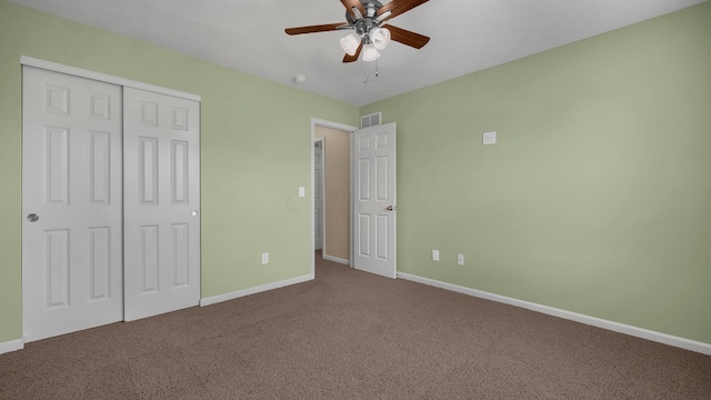 6229 Janes Way, Hilliard, OH 43026 - unfurnished bedroom with carpet floors, a closet, and ceiling fan