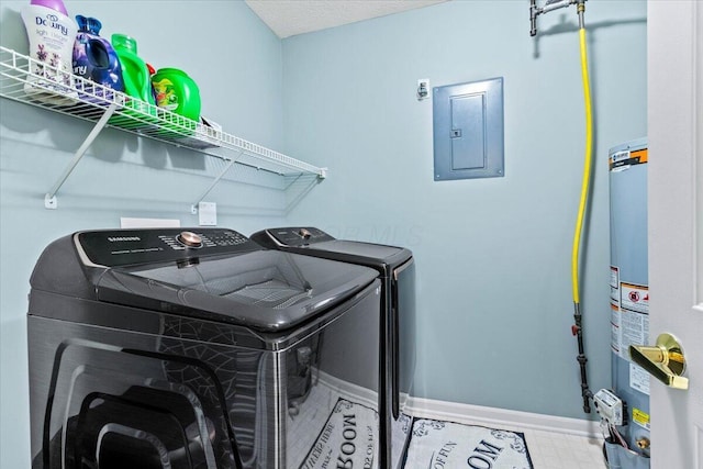 5821 Albany Grv, Westerville, OH 43081 - washroom featuring electric panel, washer and dryer, and gas water heater