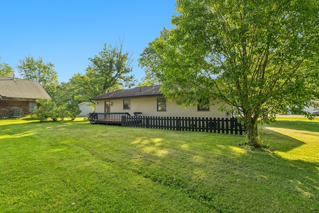 4490 N Bank Rd, Buckeye Lake, OH 43008 - view of yard featuring a wooden deck