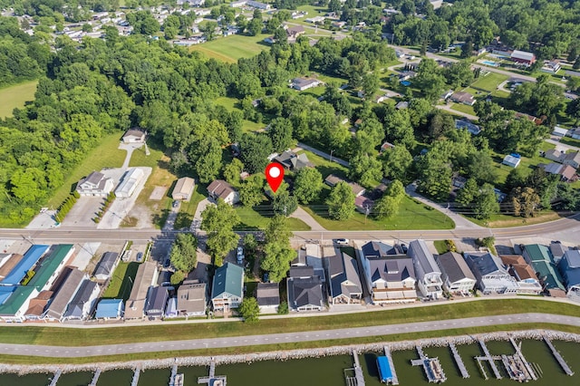 4490 N Bank Rd, Buckeye Lake, OH 43008 - aerial view of property's location with a large body of water and nearby suburban area