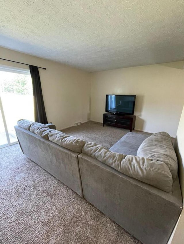 7607-7609 Penwood Pl, Columbus, OH 43235 - carpeted living area featuring a textured ceiling