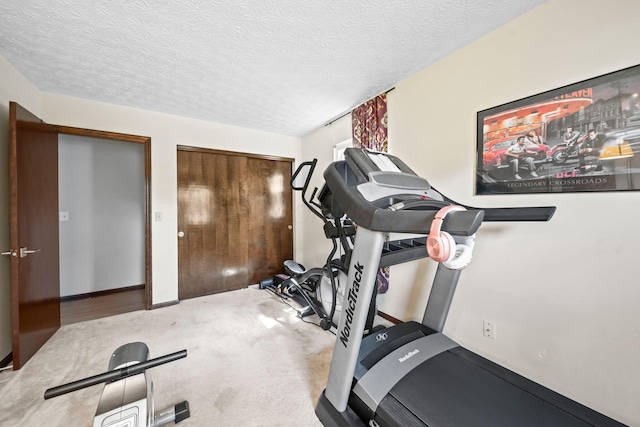 505 Tresham Rd, Columbus, OH 43230 - workout room with carpet floors and a textured ceiling