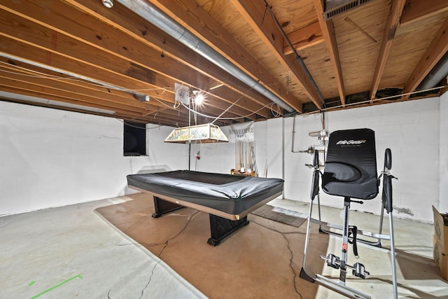 505 Tresham Rd, Columbus, OH 43230 - recreation room with concrete flooring and billiards