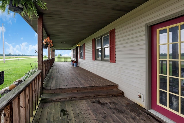 5255 State Route 138, Circleville, OH 43113 - wooden terrace with a yard and a view of rural / pastoral area