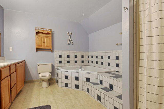 5255 State Route 138, Circleville, OH 43113 - full bathroom featuring lofted ceiling, a bath, and vanity