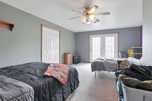 5255 State Route 138, Circleville, OH 43113 - bedroom with carpet flooring, a closet, and ceiling fan