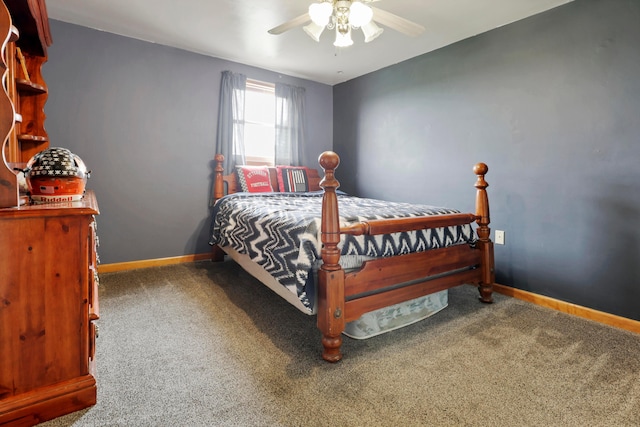 5255 State Route 138, Circleville, OH 43113 - carpeted bedroom featuring baseboards and ceiling fan