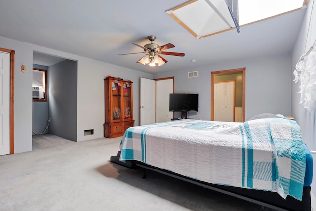 5255 State Route 138, Circleville, OH 43113 - bedroom with light colored carpet, a ceiling fan, and cooling unit