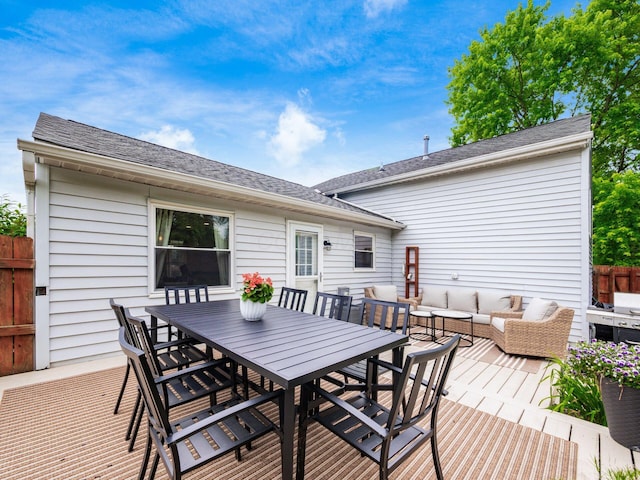 5611 Donnally Ct, Dublin, OH 43016 - wooden terrace featuring an outdoor living space and outdoor dining area