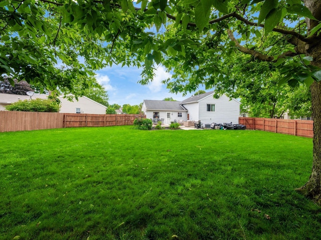 5611 Donnally Ct, Dublin, OH 43016 - fenced backyard with a patio area