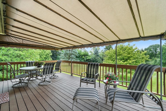 3175 Dartford Trce, Dublin, OH 43017 - wooden terrace with view of wooded area