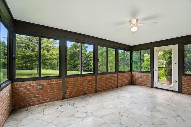 3175 Dartford Trce, Dublin, OH 43017 - unfurnished sunroom featuring ceiling fan and plenty of natural light