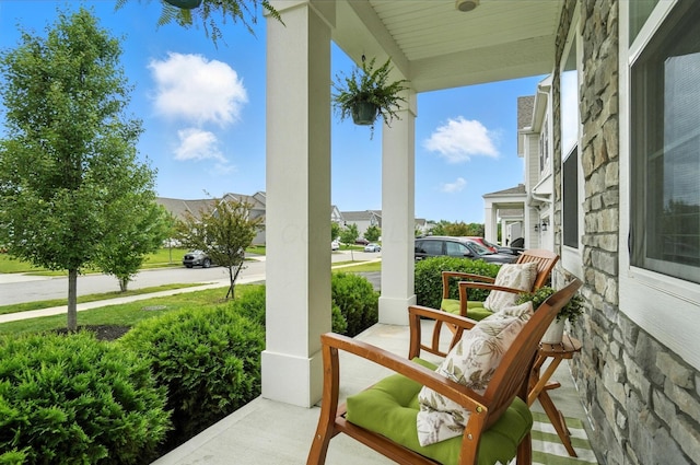 618 Ludham Trl, Pickerington, OH 43147 - covered porch featuring a residential view