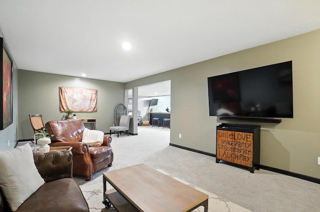 618 Ludham Trl, Pickerington, OH 43147 - living area featuring light colored carpet and recessed lighting