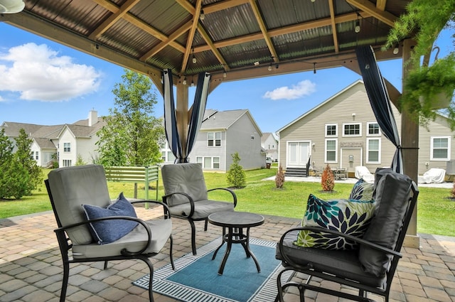 618 Ludham Trl, Pickerington, OH 43147 - view of patio / terrace featuring a gazebo, entry steps, and a residential view