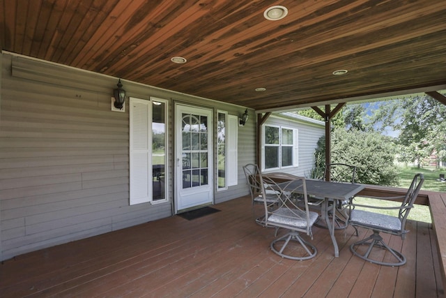 6471 Graham Rd, Mount Vernon, OH 43050 - wooden terrace featuring outdoor dining area