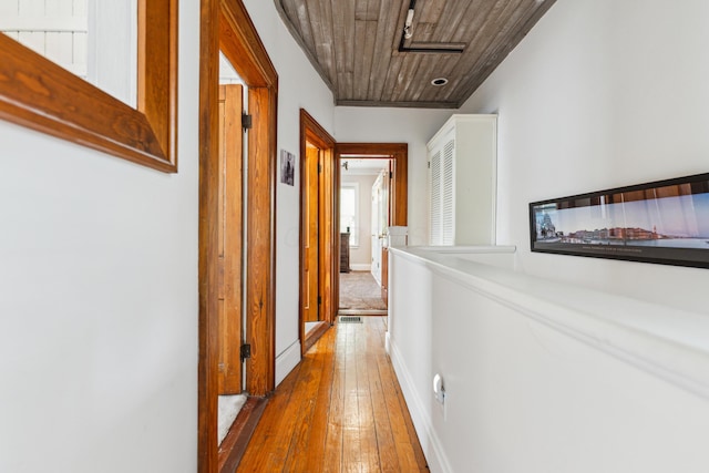 117 E Frankfort St, Columbus, OH 43206 - corridor featuring wood-type flooring and wooden ceiling