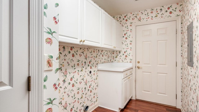 74 Stonington Cir, Newark, OH 43055 - washroom featuring wallpapered walls and dark wood-type flooring