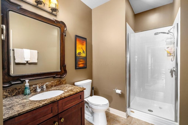 250 Daniel Burnham Sq Unit 402, Columbus, OH 43215 - full bathroom featuring a shower stall, vanity, and tile patterned floors