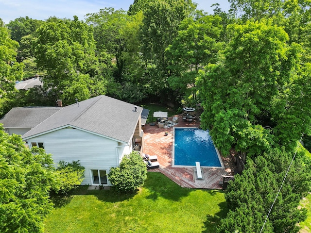 298 Flint Ridge Dr, Columbus, OH 43230 - view from above of property featuring a pool area