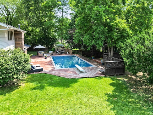 298 Flint Ridge Dr, Columbus, OH 43230 - outdoor pool featuring a wooden deck and a diving board