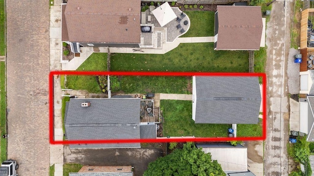 497 E Kossuth St, Columbus, OH 43206 - aerial view of property and surrounding area featuring property parcel outlined