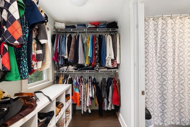 497 E Kossuth St, Columbus, OH 43206 - spacious closet featuring dark wood finished floors