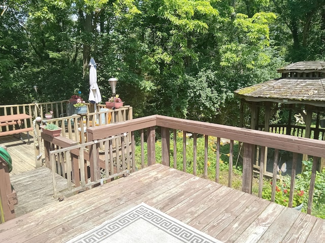6978 Cook-Jones Rd, Waynesville, OH 45068 - deck with view of wooded area