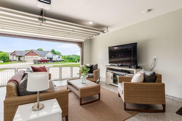2591 Apple Valley Dr, Howard, OH 43028 - living room with dark speckled floor