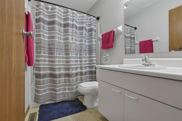 224 Macandrews Way Unit 60A, Blacklick, OH 43004 - full bathroom featuring vanity, tile patterned flooring, a shower with shower curtain, and a textured ceiling
